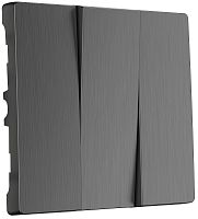 Лицевая панель Werkel для 3-кл. выключателя графит рифленый картинка